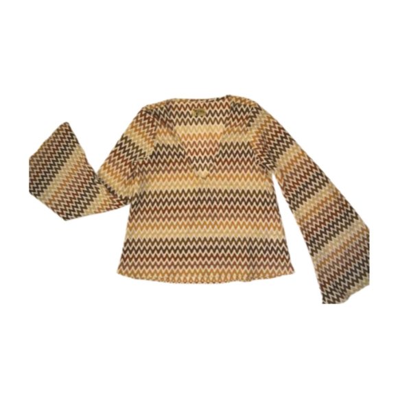 Show Me Your Mumu Crochet Knit Bell Sleeve Top - Picture 2 of 8